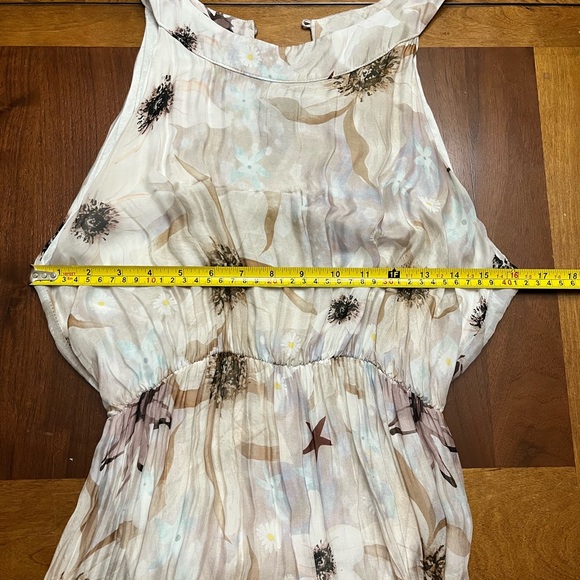 Le Reganne Silk Blend Floral White Maxi Dress Size Large - Picture 9 of 9